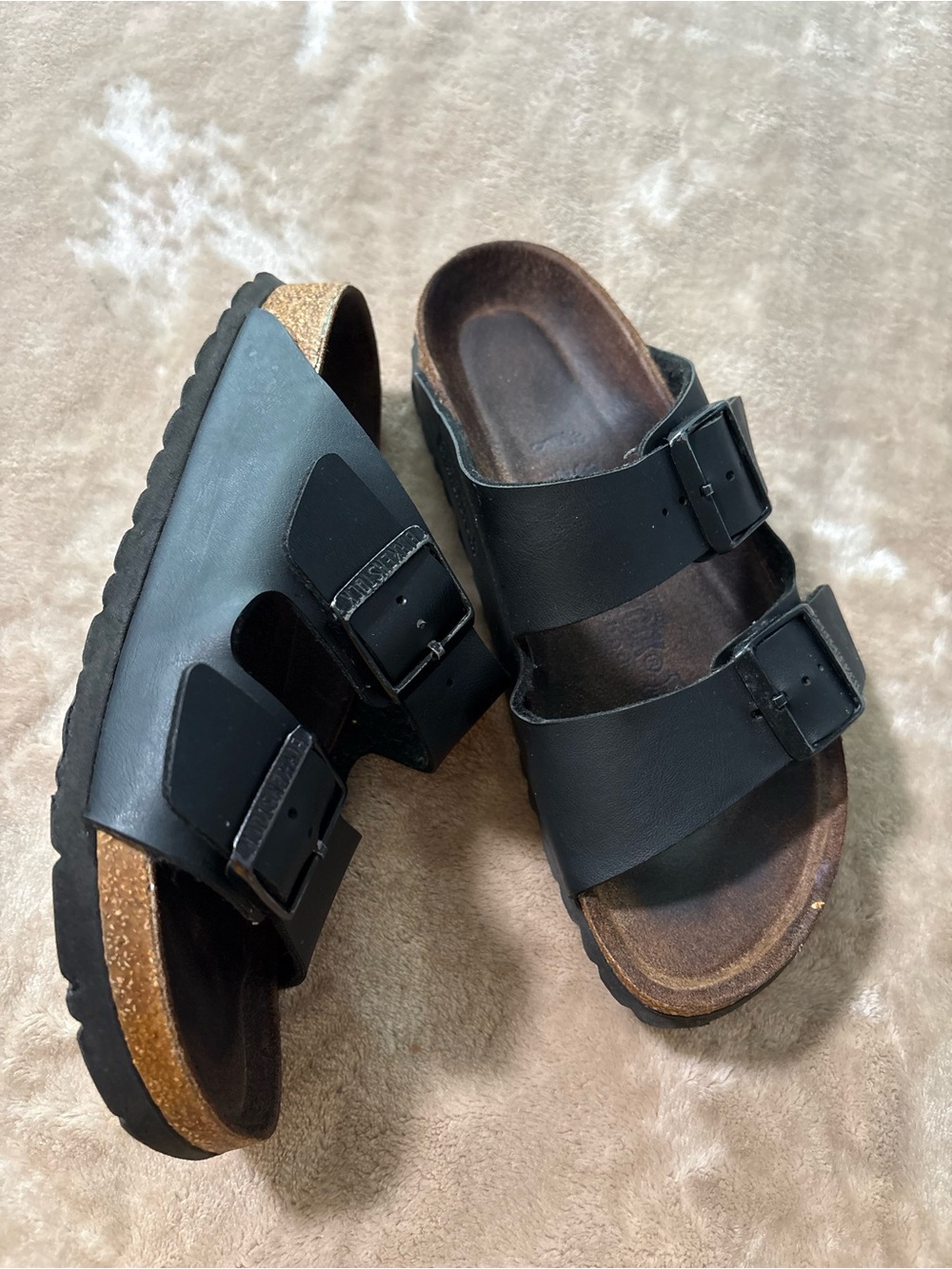 Birkenstock Arizona Soft Footbed Black Slide Sandals Size 37 (US 6-6.5)